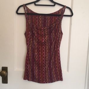 Cowl neck patterned tank